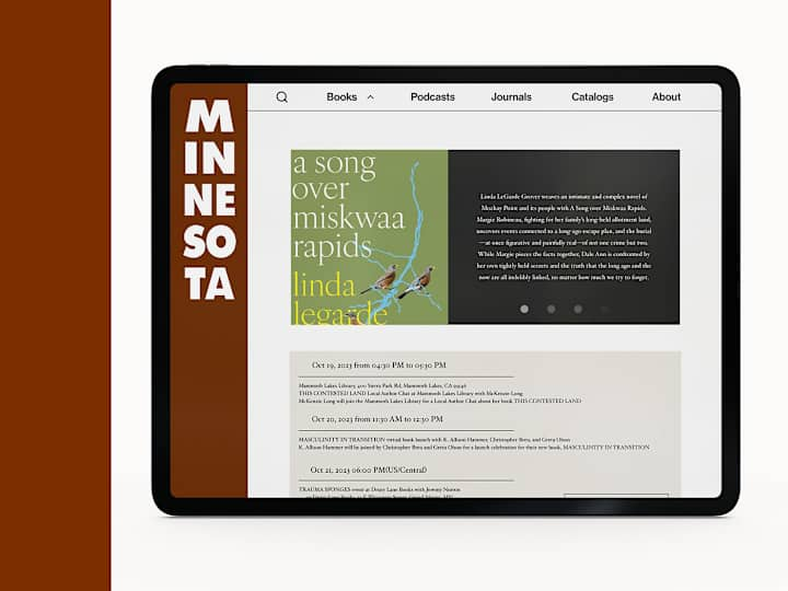 Cover image for University of Minnesota Press Website Redesign