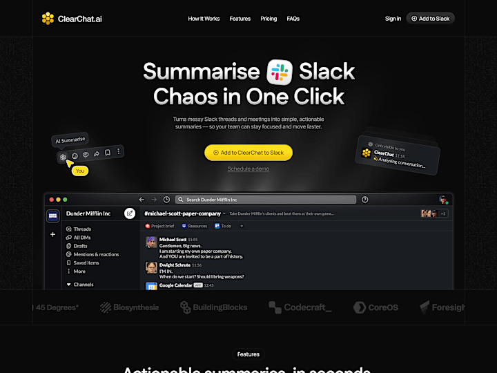 Cover image for ClearChat - Landing Page Design.
