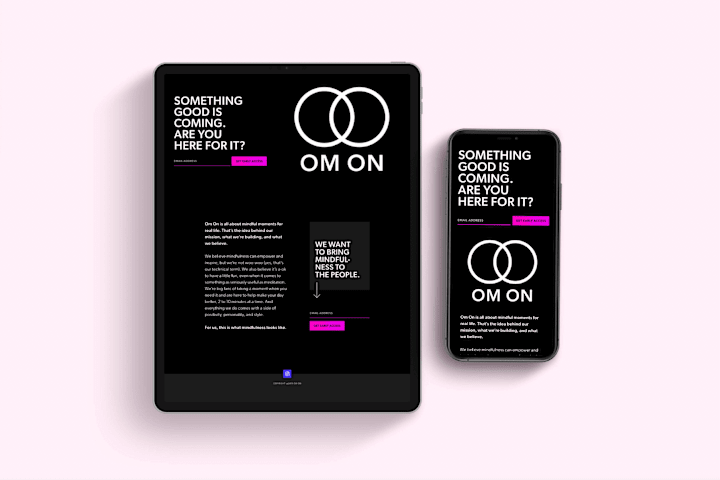 Cover image for Om On Wellness App Landing Page