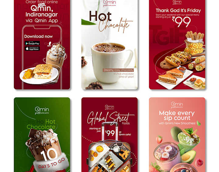 Cover image for Instagram Posts For Tata's Qmin Cafe :: Behance