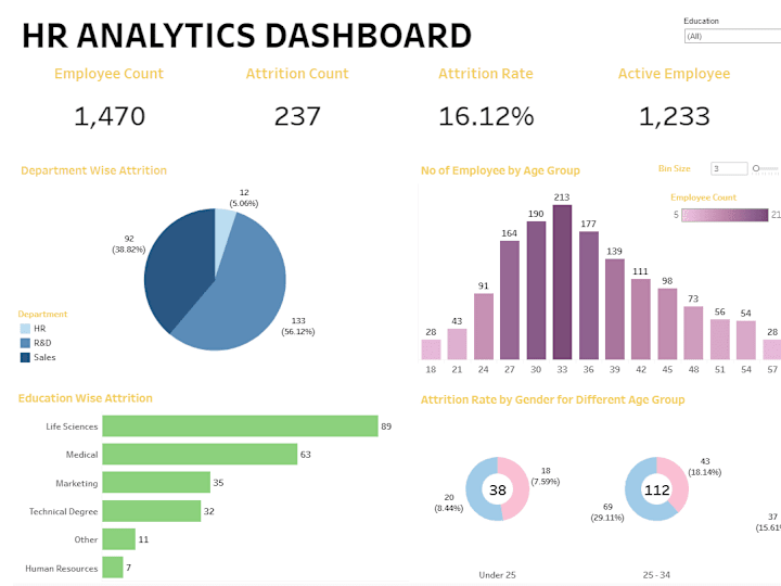 Cover image for HR Analytics Dashboard