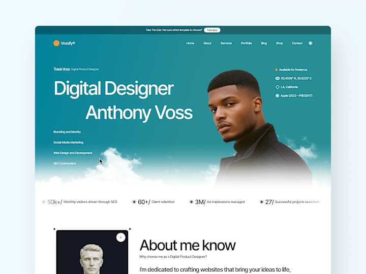 Cover image for Vossify - Framer Portfolio Template Development