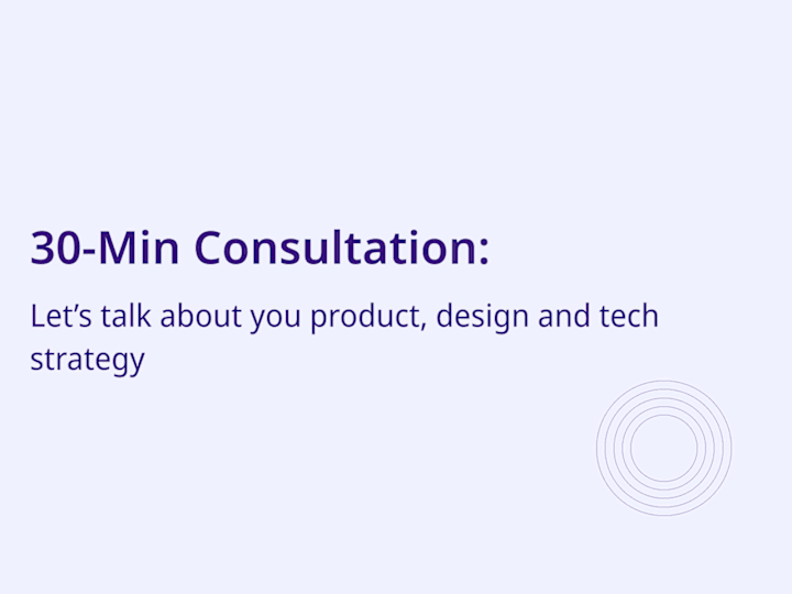 Cover image for FREE 30-min consultation: web-design, design & product strategy