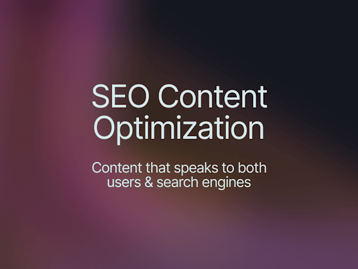 Cover image for Content Optimization & Strategy