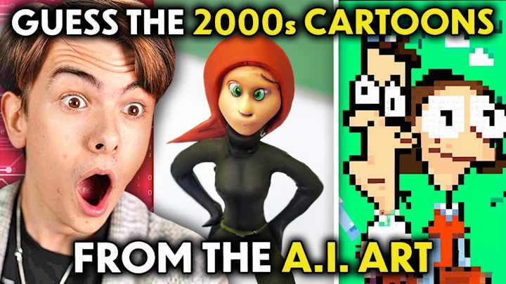 Cover image for Adults Guess The 2000s Cartoon From A.I Art! | React - YouTube