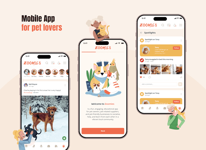 Cover image for Mobile app for pet lovers