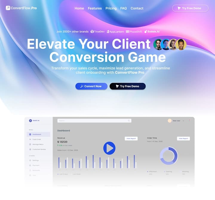 Cover image for ConvertFlow Pro - SaaS Landing Page