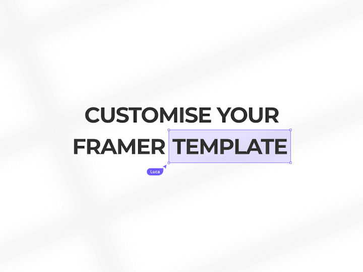 Cover image for Framer template customisation