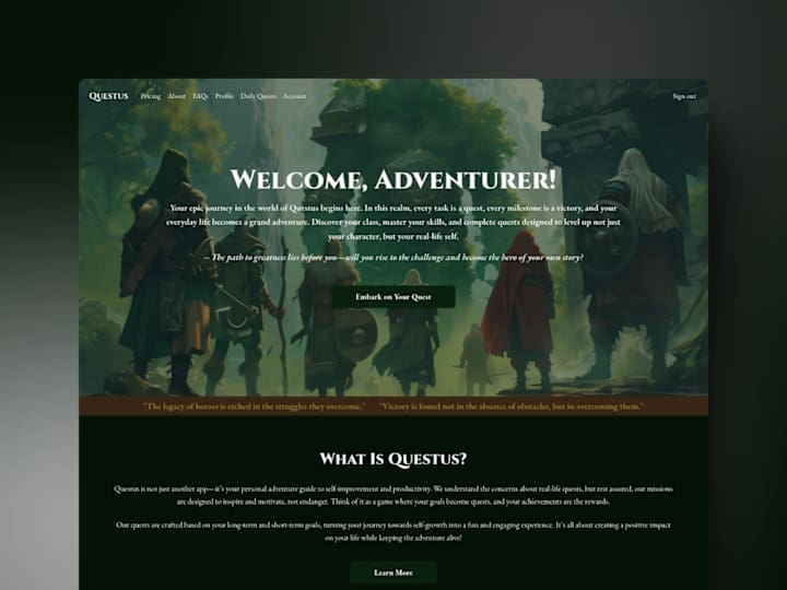 Cover image for Questus - Life Turned Into RPG