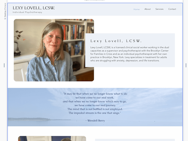 Cover image for Lexy Lovell, LCSW. | Website Design + Development