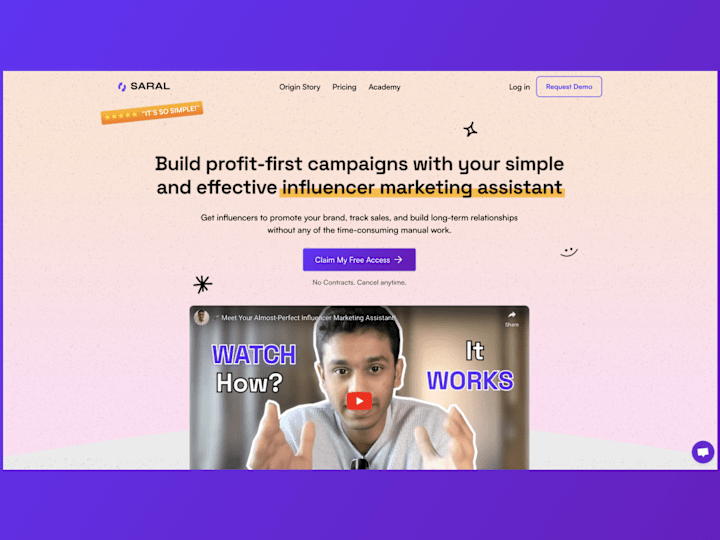 Cover image for SARAL - Influencer Relationship Management
