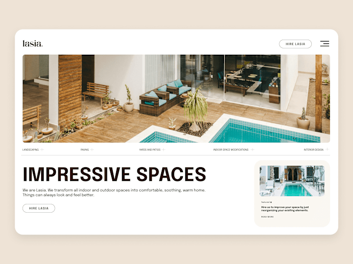 Cover image for Lasia - Interior & Exterior Design Studio Web Design