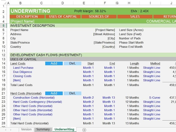 Cover image for Land Development Spreadsheet