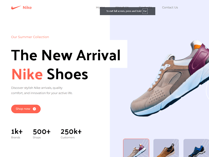 Cover image for Nike prototype website