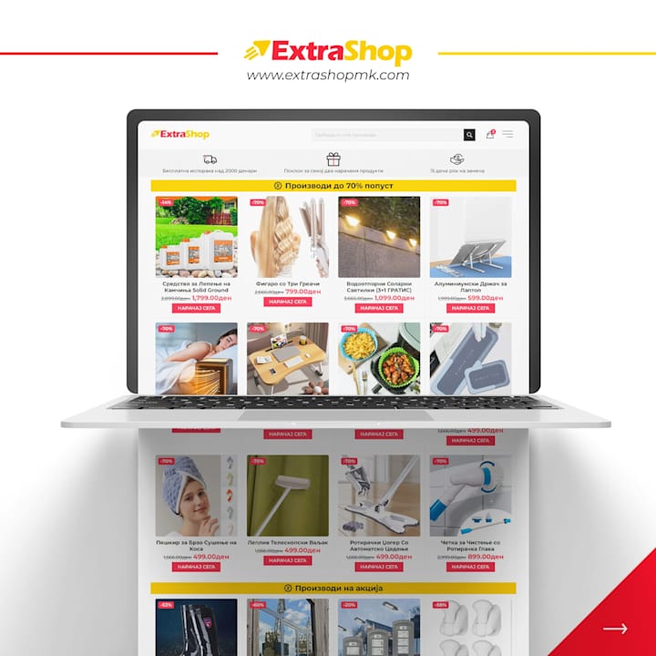 Cover image for UX/UI Design, Front-End Dev, WooCommerce - Extra Shop