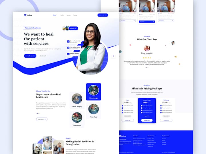 Cover image for Medical Website Landing Page Template on Behance