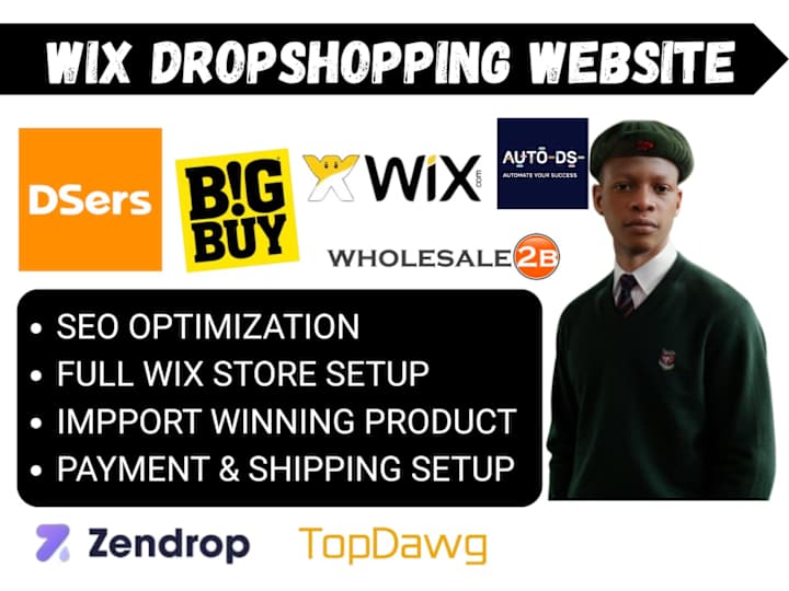 Cover image for I will build wix dropshipping using topdawg wholesale2b autods