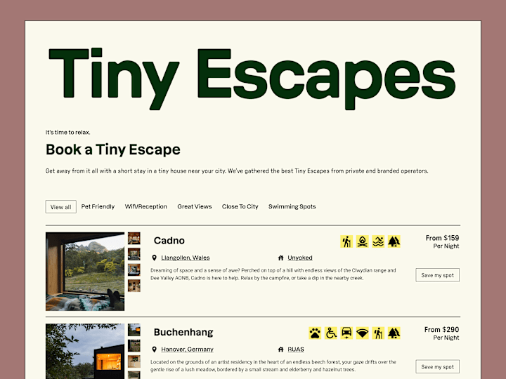 Cover image for Tiny Escapes