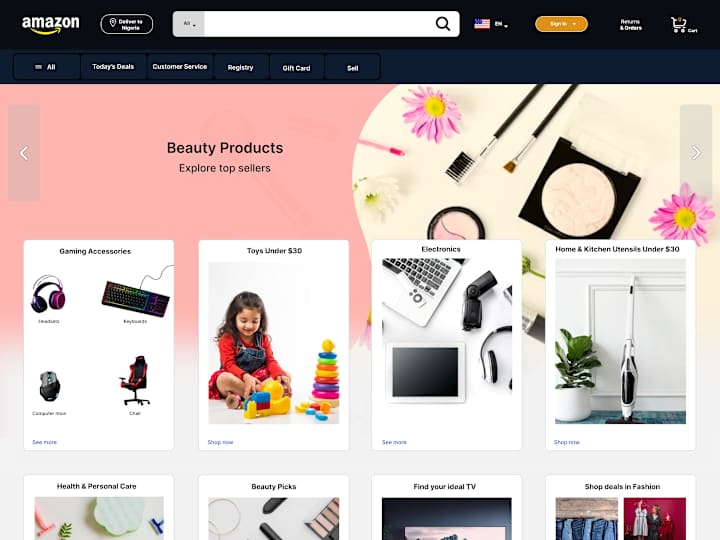 Cover image for Revamped Amazon Homepage Ui