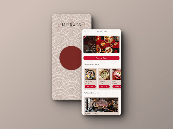 Cover image for Mobile App for Japanese restaurant