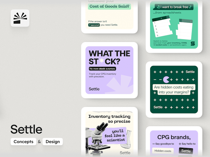 Cover image for Ad Concepts + Designs for Settle