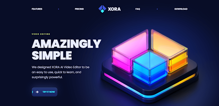 Cover image for Xora - A modern template for an AI video editing website