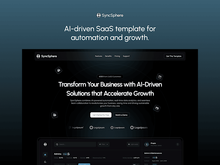 Cover image for SyncSphere | Framer Saas Web Project