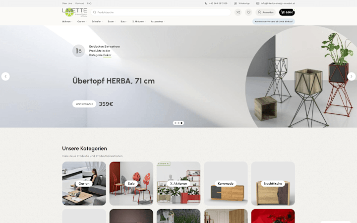 Cover image for E-commerce | LIMETTE – Interior Design and Furniture Website