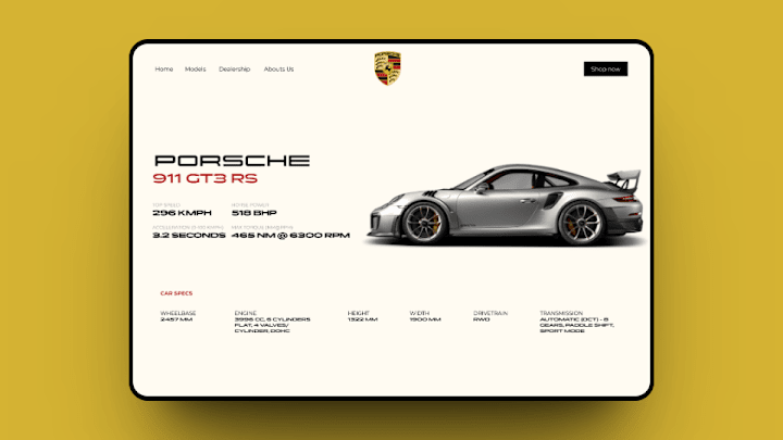 Cover image for PORSCHE  Website Design Concept