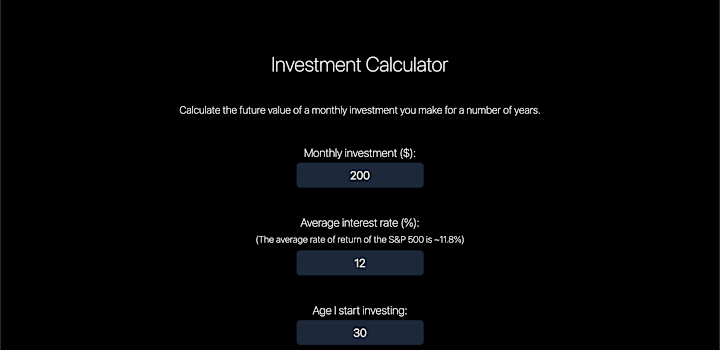 Cover image for Investment Calculator - React/NextJS