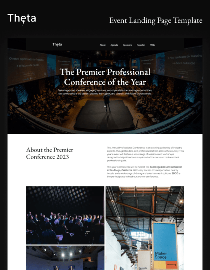 Cover image for Theta - Event Landing Page Webflow Template