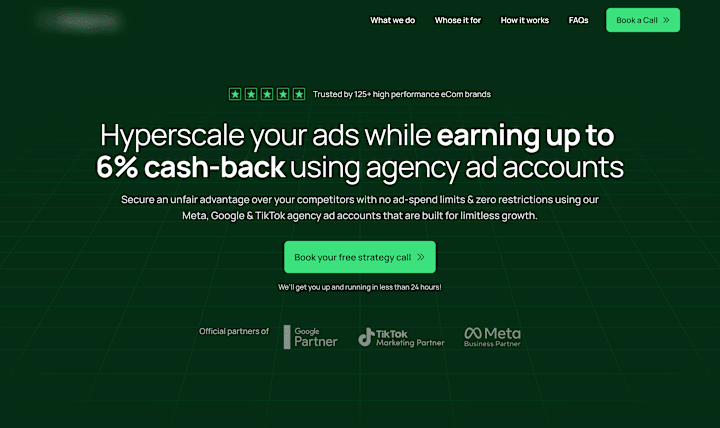 Cover image for Ad Agency Account Service Landing Page