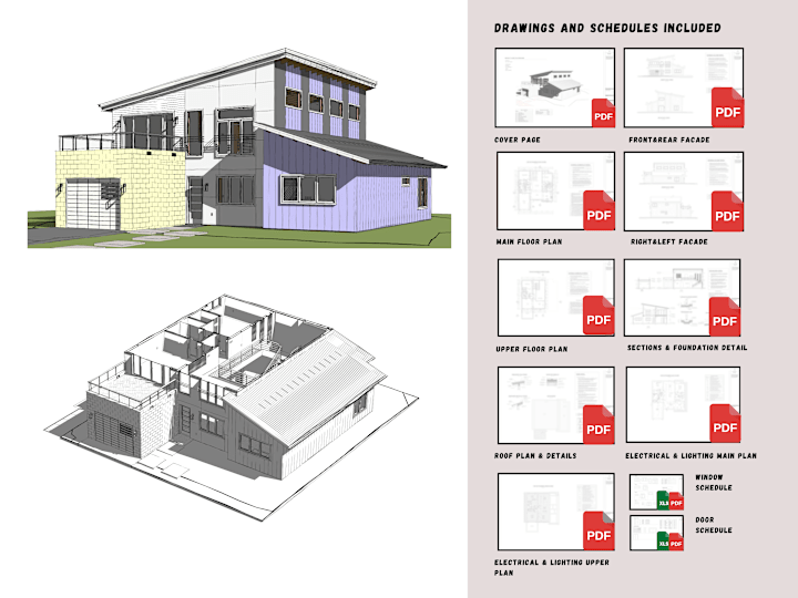 Cover image for Modern Single Family 42' X 48' Permit Set