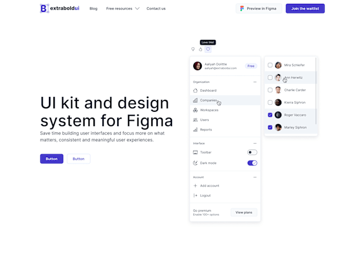 Cover image for ExtraBold UI website - designed in Figma, built with Elementor