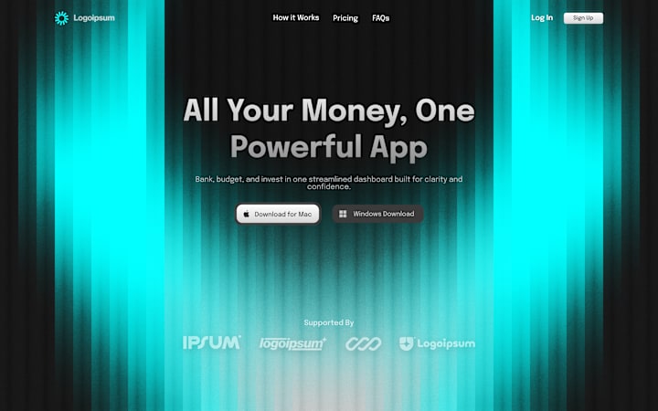 Cover image for Fintech Landing Page Hero Section Design