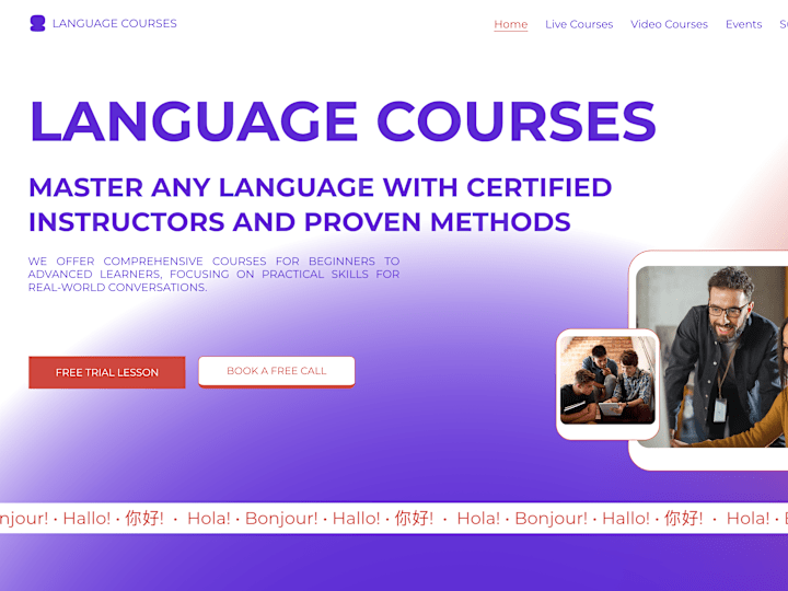 Cover image for Language Courses Multi-page Website Template