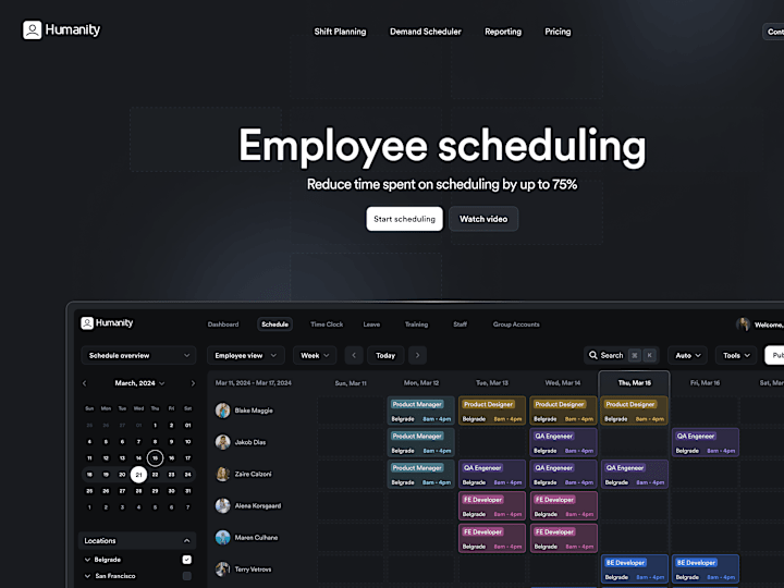 Cover image for Humanity - Scheduling app