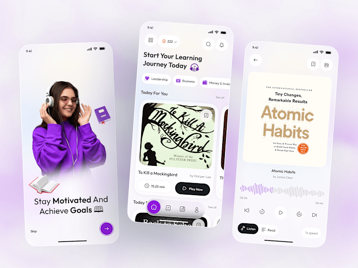 Cover image for  Audiobooks App | iOS and Android | UI/UX