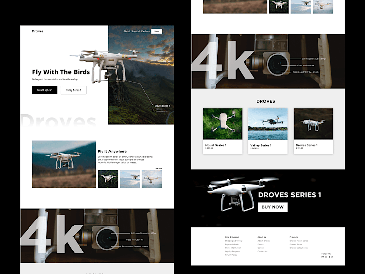 Cover image for Drone Landing Page on Behance