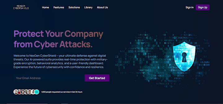 Cover image for 
CyberSecurity Website Landing Page