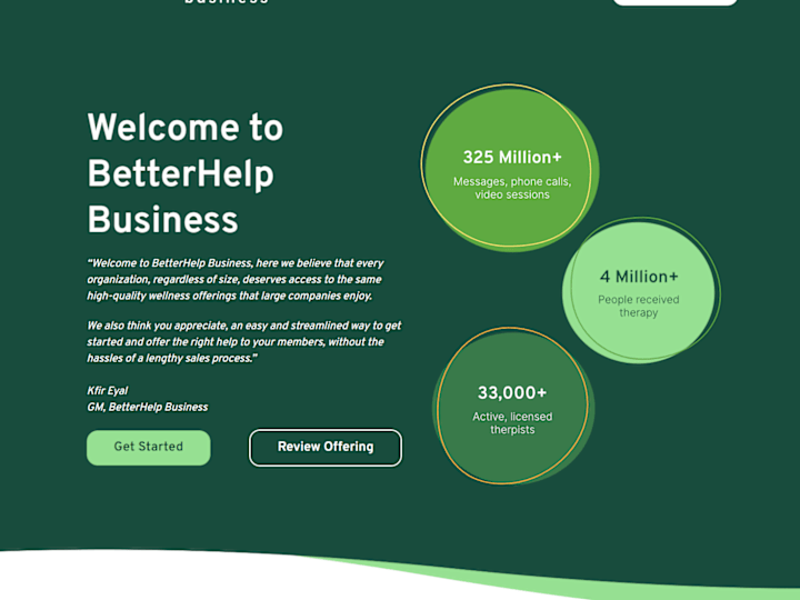 Cover image for Designed a B2B responsive landing page for Betterhelp on Figma