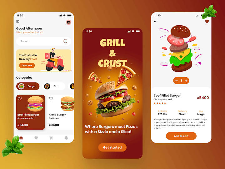 Cover image for Grill & Crust Pizzas/Burgers Food Delivery App