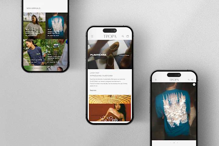 Cover image for TROPA Store - UI/UX Design & Shopify Web Development