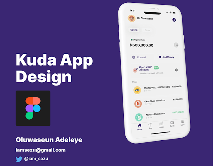 Cover image for Kuda App Replication :: Behance