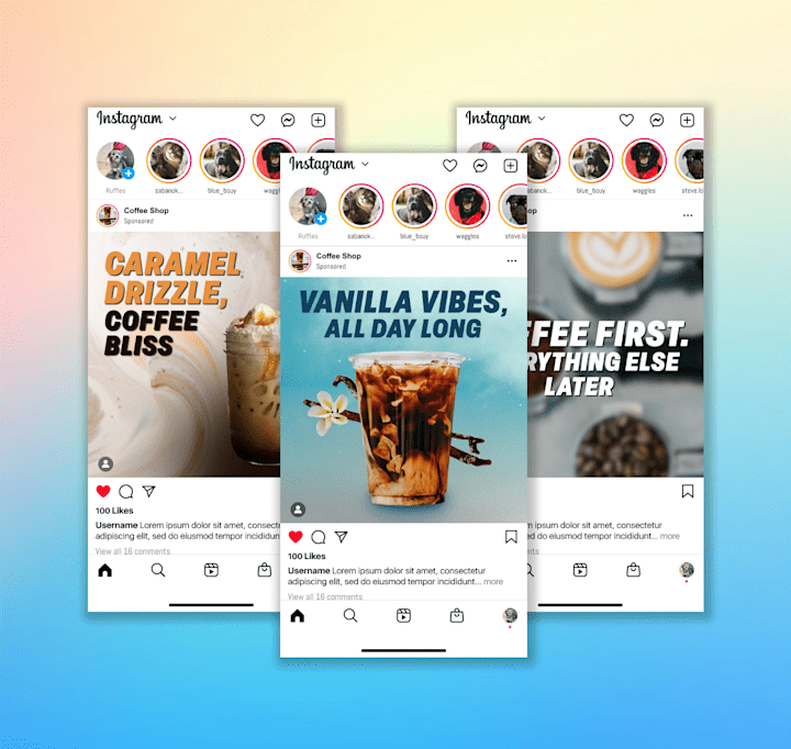 Cover image for Instagram Post Designs for Coffee Shop