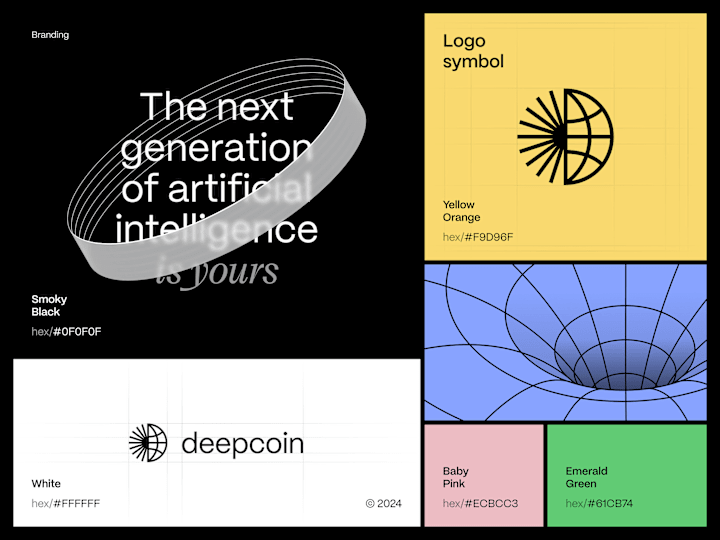 Cover image for Deepcoin. AI startup branding