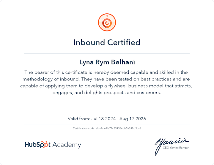 Cover image for Inbound certified