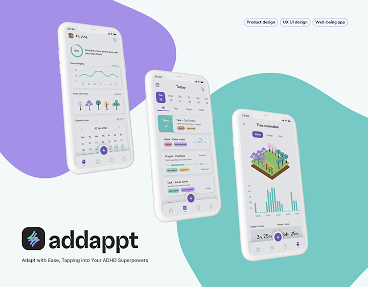 Cover image for Addappt - ADHD management and well-being app