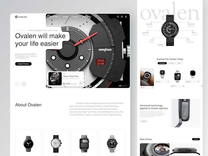 Cover image for Ovalen - Ecommerce Landing Page