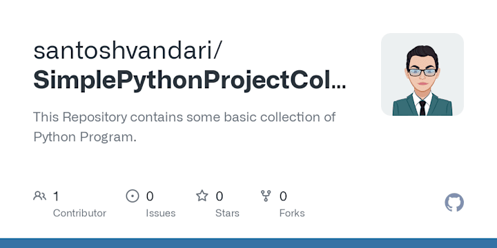 Cover image for santoshvandari/SimplePythonProjectCollection